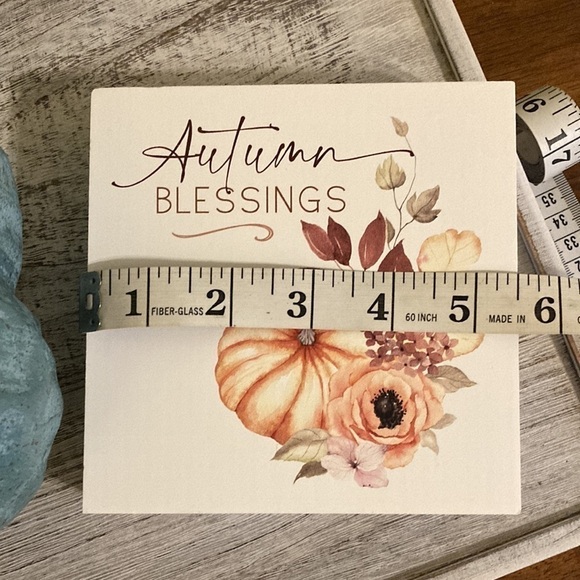 NEW Fall Pumpkin and Autumn Blessings Tabletop WOODEN Sign - Picture 10 of 11